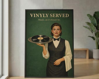 Vintage vinylskivspelare affisch – Retro musik