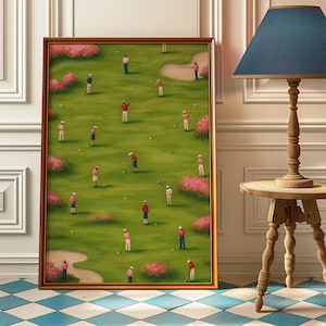 Vintage kleine golfers kunst aan de muur - retro golfbaan artwork - golfdecor voor man Cave - minimalistische golfprint - uniek cadeau voor golfers