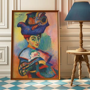 Henri Matisse Print - Woman with a Hat Poster, Colorful Matisse Wall Art, Fauvism Art Print, Modern Art Home Decor, Matisse Poster