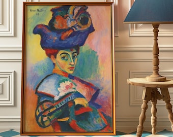 Henri Matisse "Woman with a Hat" Print: Colorful Fauvism Art