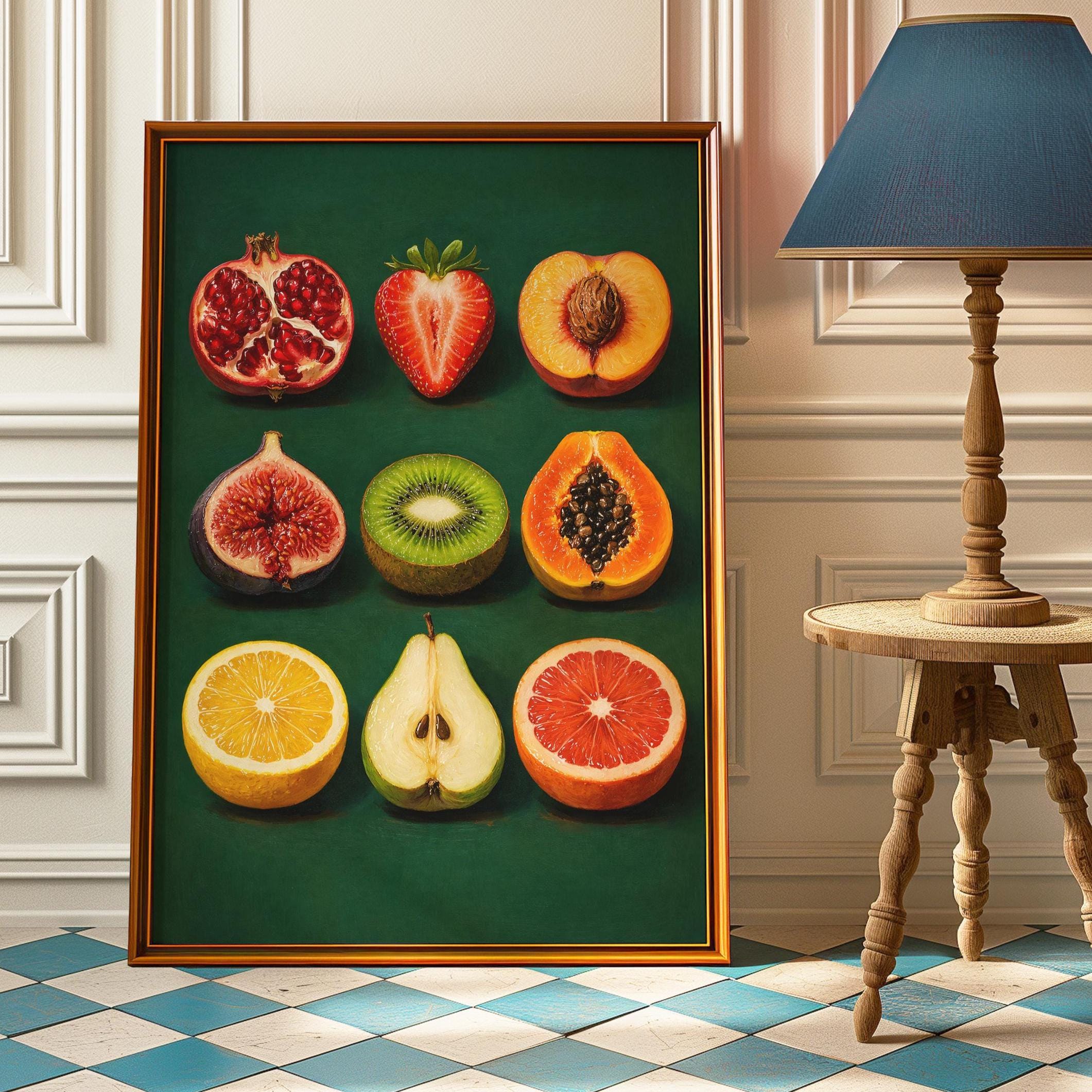 Sliced Feminine Fruit Poster, Vulva Inspired Fruit Wall Art, Body