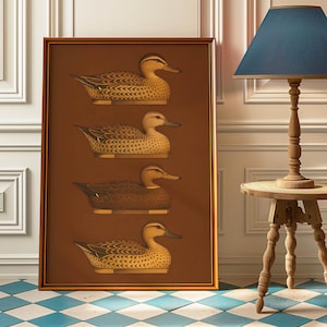 Vintage Duck Decoy Poster – Retro Waterfowl Wall Art for Cabin, Office, or Hunting Lodge – Classic Mallard Pintail Teal Decor – Gift for Dad