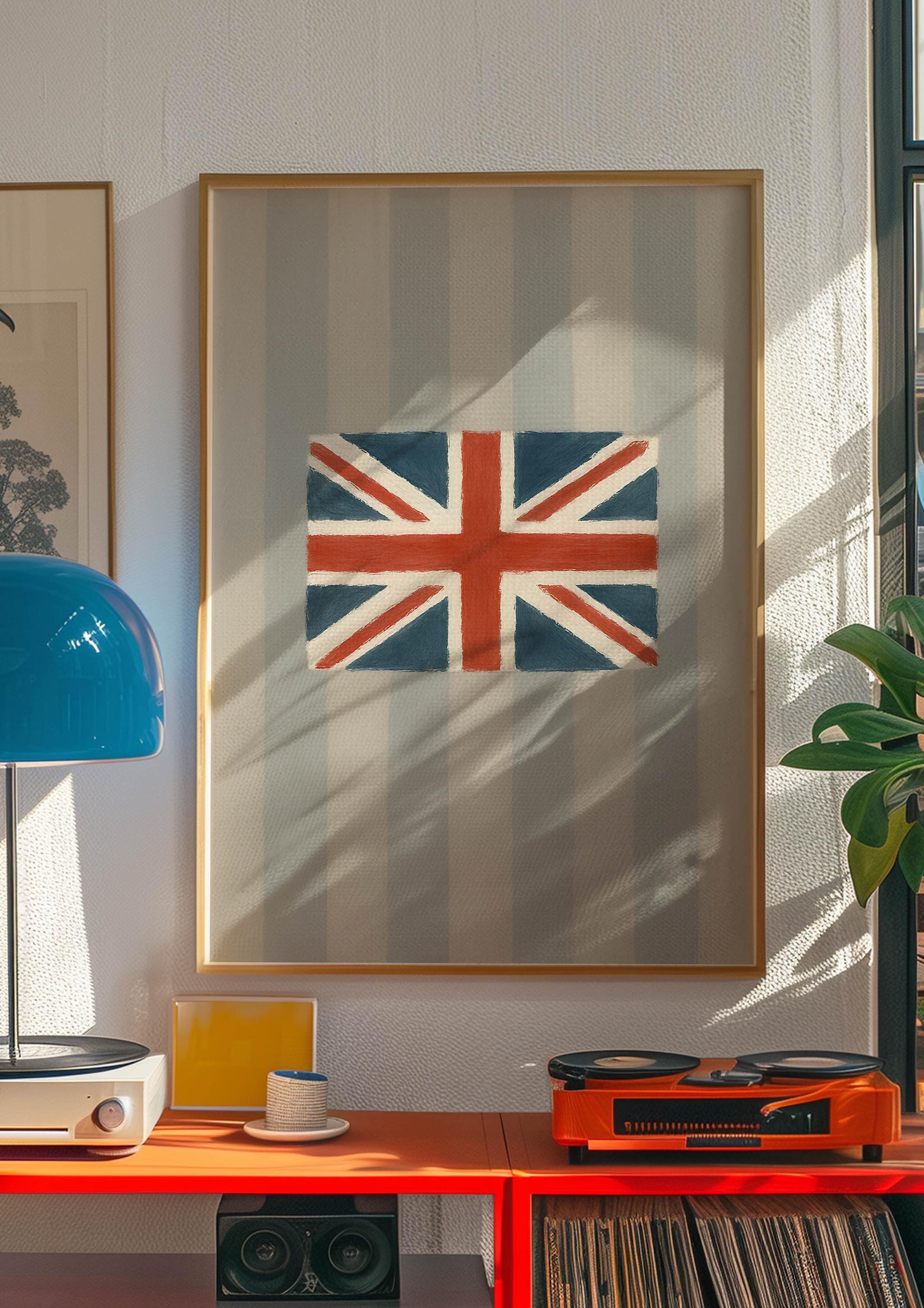Coastal British Flag Wall Art Print – Vintage Union Jack Painting – UK ...