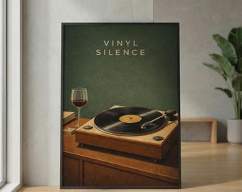 Vintage vinylskivspelare affisch – Retro musik
