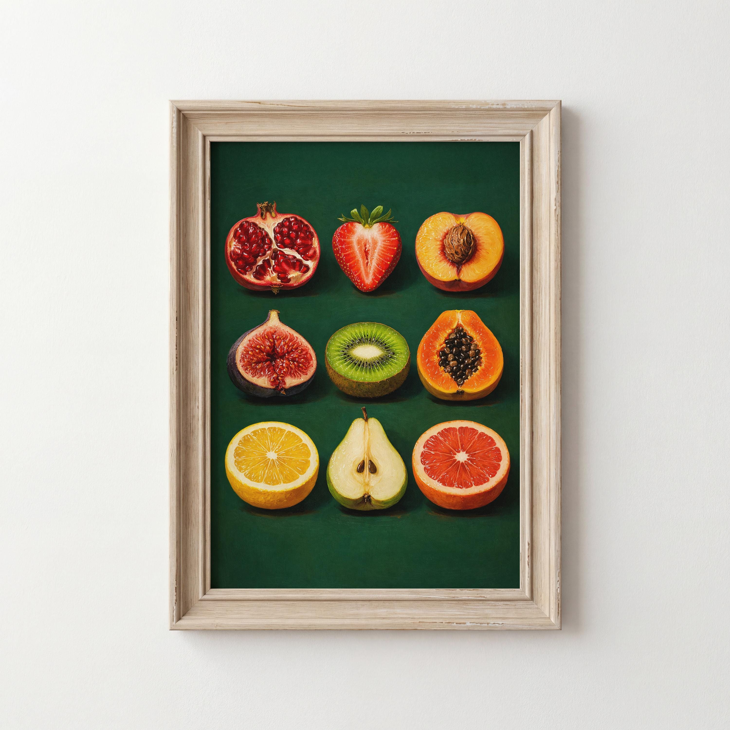 Sliced Feminine Fruit Poster, Vulva Inspired Fruit Wall Art, Body