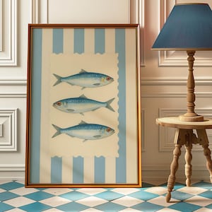 Vintage Sardine Print: Retro Coastal Kitchen Wall Art (Digital Download