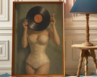 Vintage vinylskivspelare affisch – Retro musik