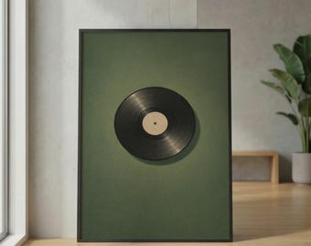 ヴィンテージビニールレコードプレーヤーポスター – レトロミュージック