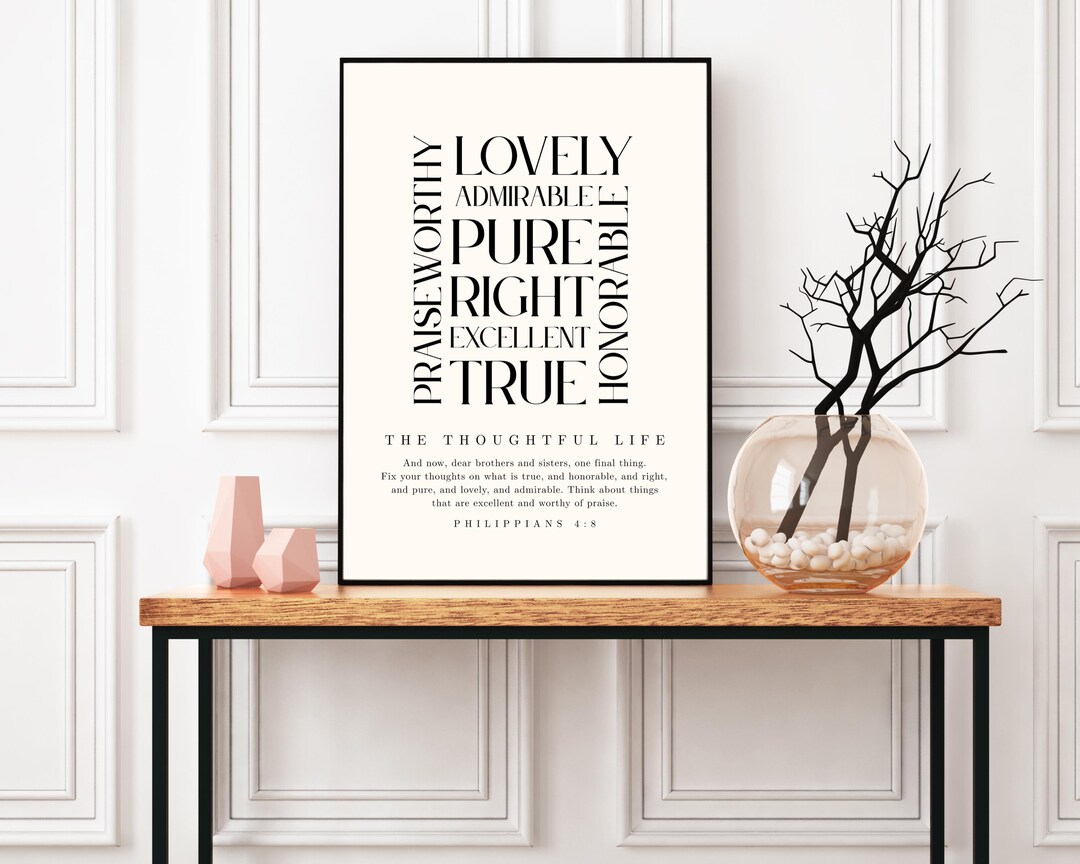 The Thoughtful Life Philippians 48 Bible Verse Print Christian
