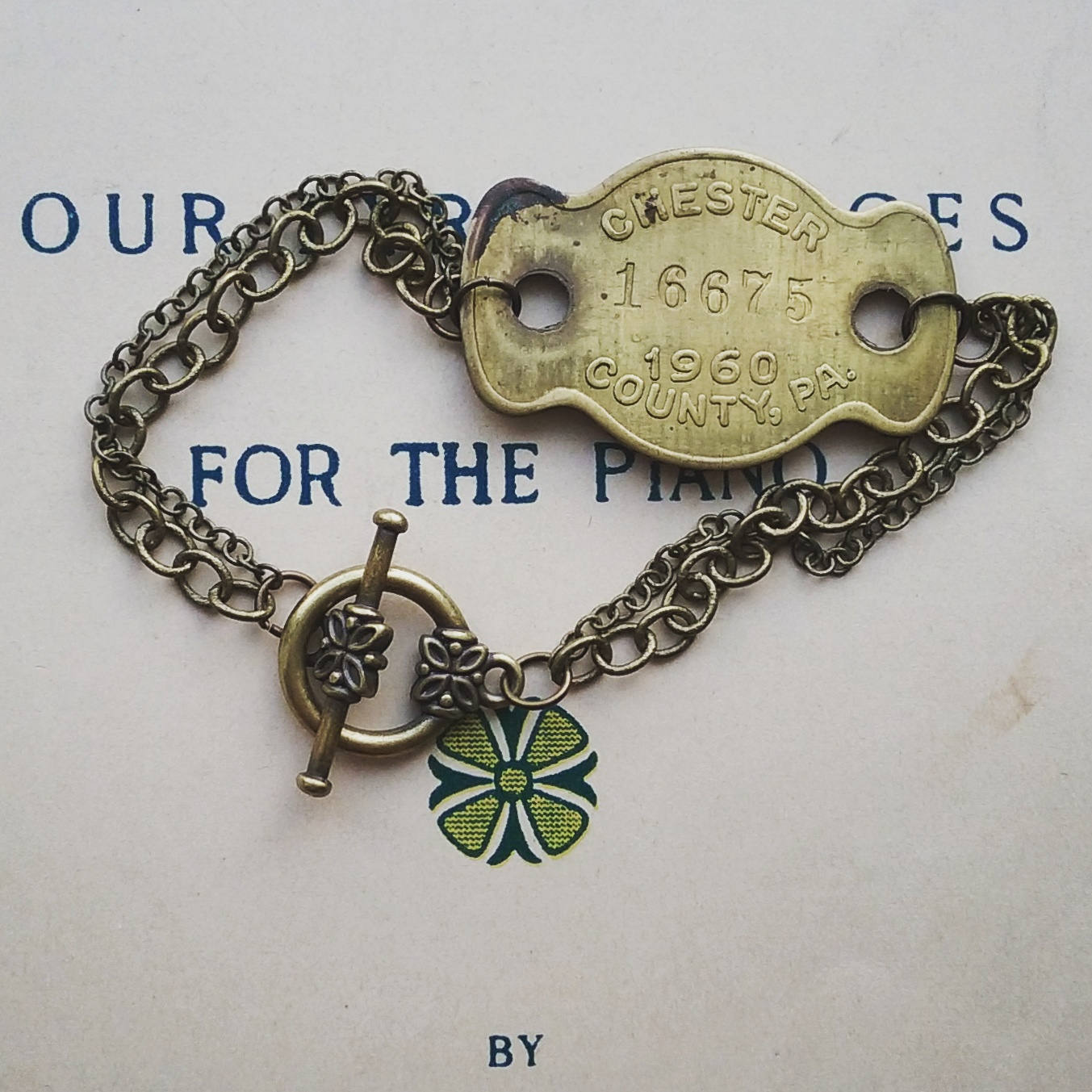 Vintage Brass Tag Bracelet, Upcycled Pennsylvania Dog ID Tag Jewelry - Etsy Vintage Brass Tag Bracelet, Upcycled Pennsylvania Dog ID Tag Jewelry - Etsy