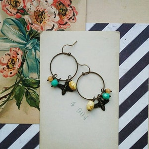 Colorful Beaded Bee Earrings