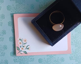 Vintage Button Statement Ring, Adjustable Pink Cocktail Ring, Fun Upcycled Fashion Jewelry