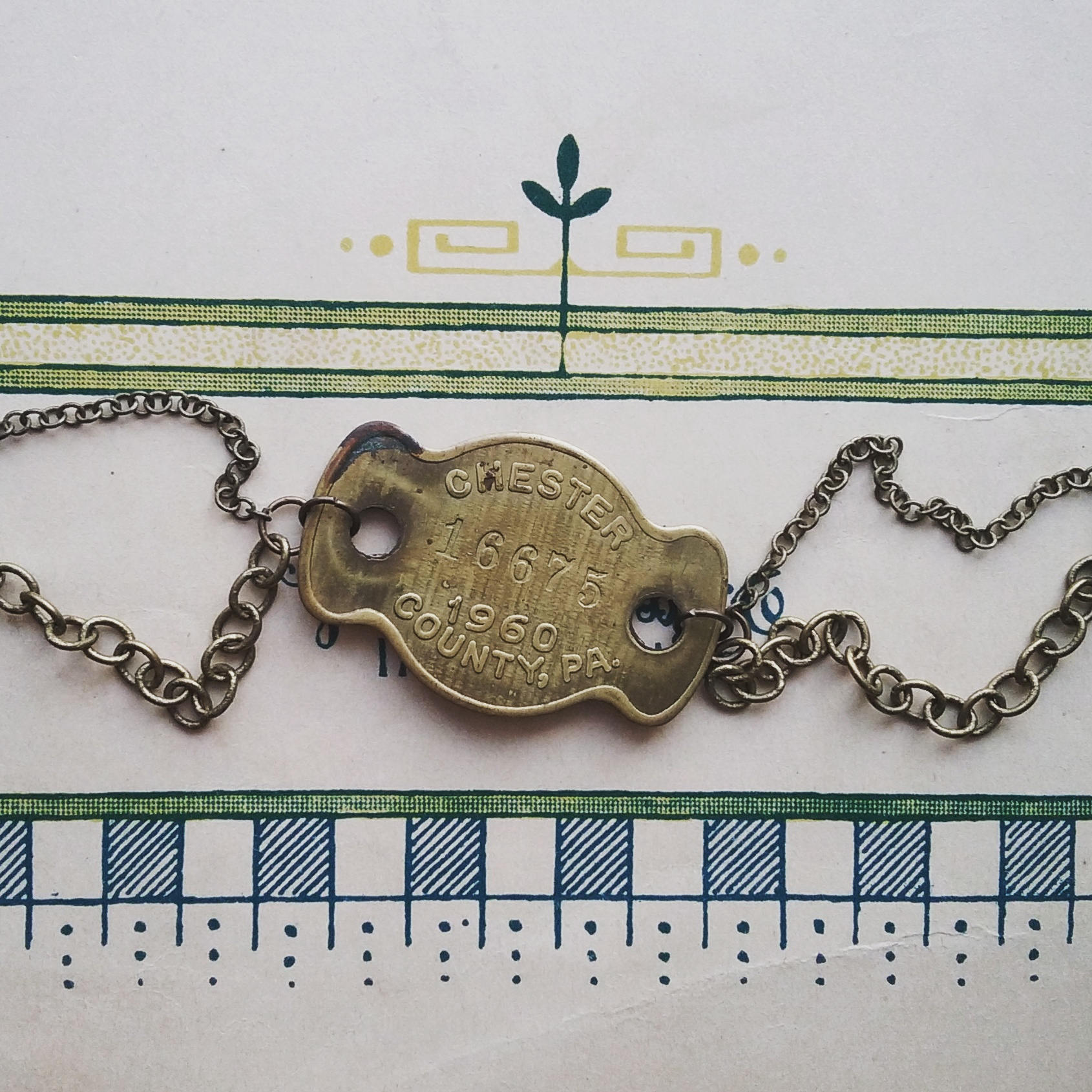 Vintage Brass Tag Bracelet, Upcycled Pennsylvania Dog ID Tag Jewelry - Etsy Vintage Brass Tag Bracelet, Upcycled Pennsylvania Dog ID Tag Jewelry - Etsy