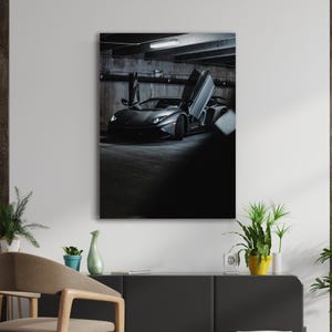 Luxury Sports Car Canvas Art: Sleek Automotive Photography Print
