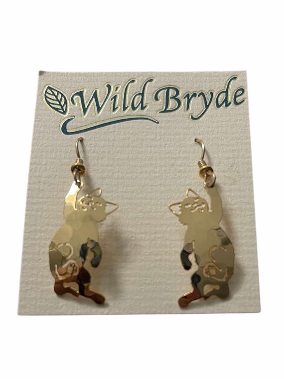 Wild Bryde Cat Dangle Earrings - image 2