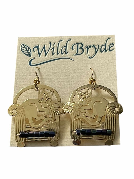Wild Bryde Cat Dangle Earrings - image 3