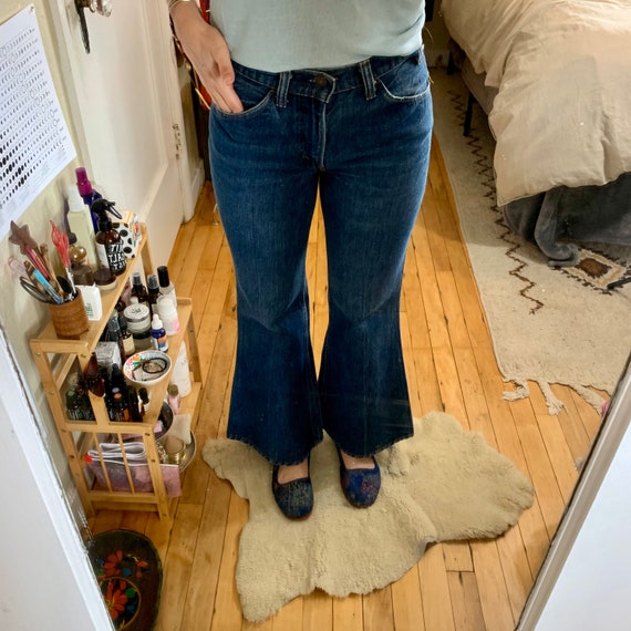 Peachy Pie 70s (26) Dark Wash Denim Orange Tab Lev