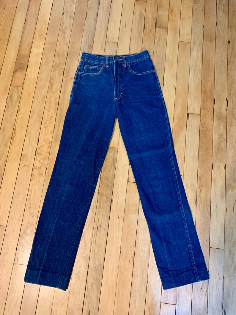 1970s 24 Dark Denim Hemmed Fiorucci Jeans - Etsy