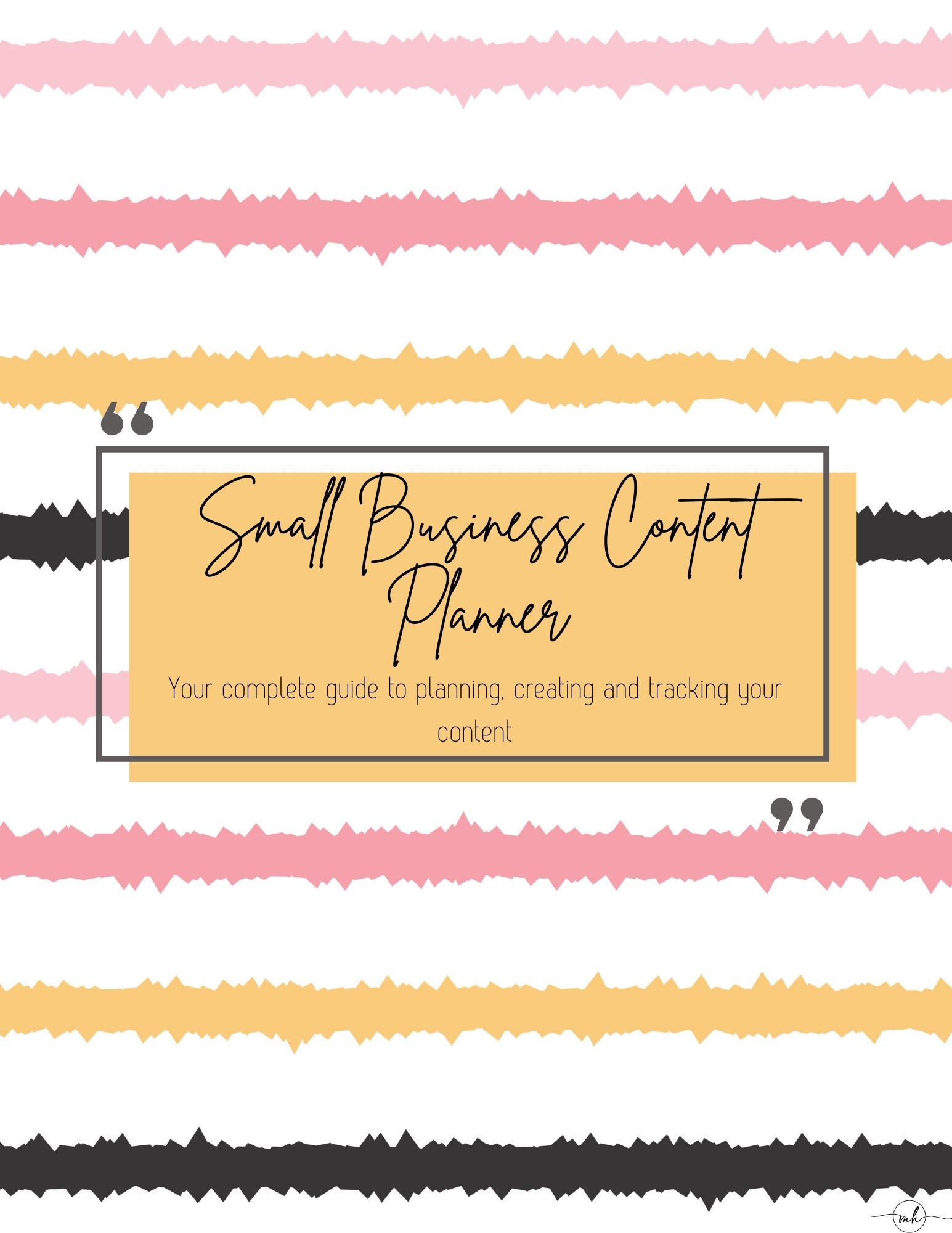 Small Business Content Planner | Social Media Marketing Planner | Digital Content Strategy | Business Growth Planner
