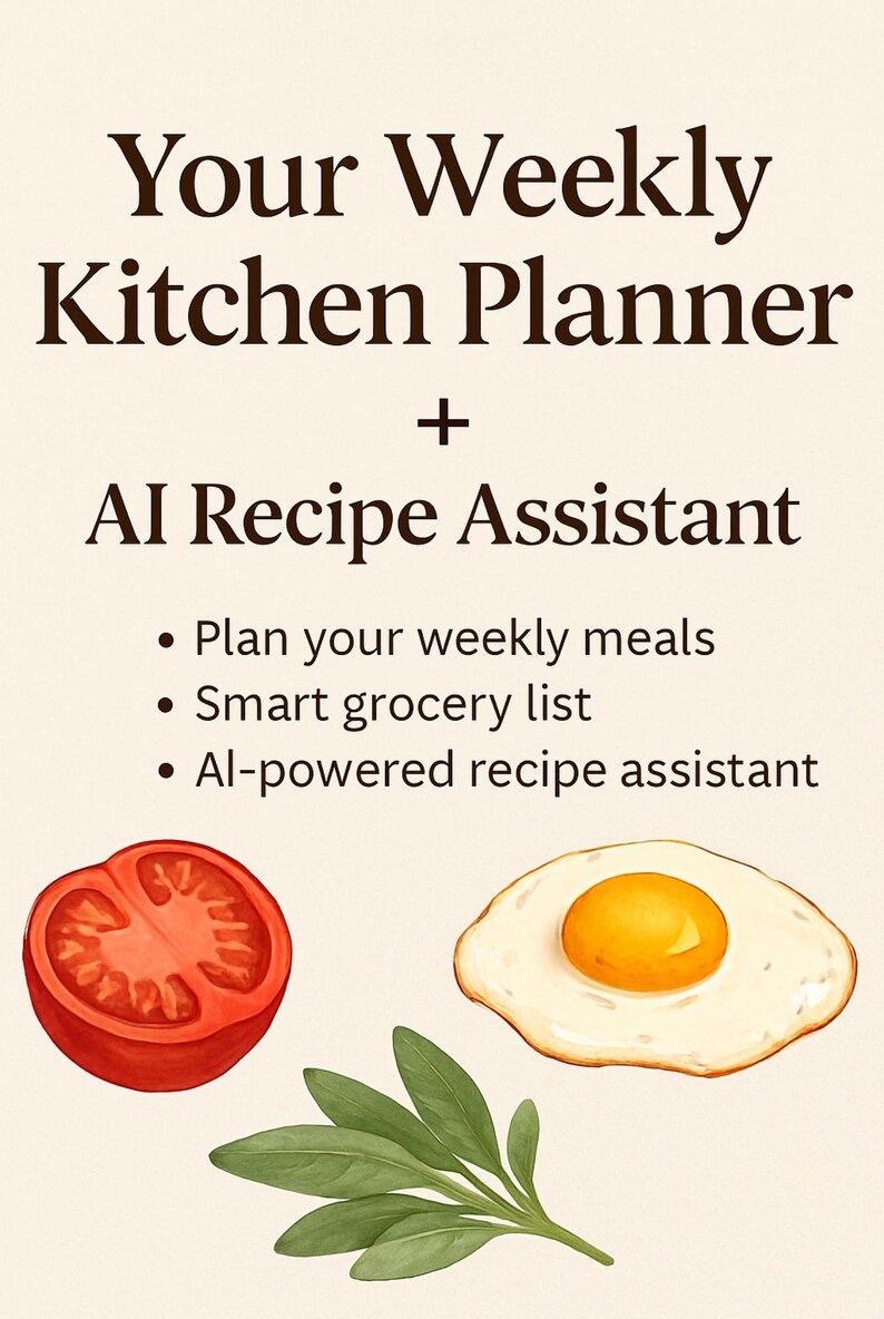 Your Weekly Kitchen Planner + AI Recipe Assistant | Digital Meal ...