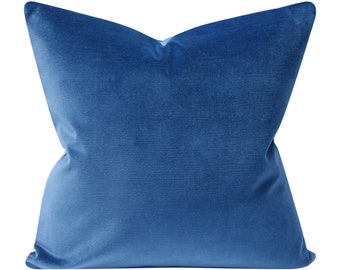 Studio Tullia Sky Blue Velvet Custom Sizes velvet pillow cover made to order Pillow Cover
