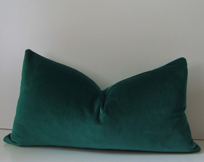 Emerald Green Velvet Pillow Decorative Pillow Cover 12 X Etsy