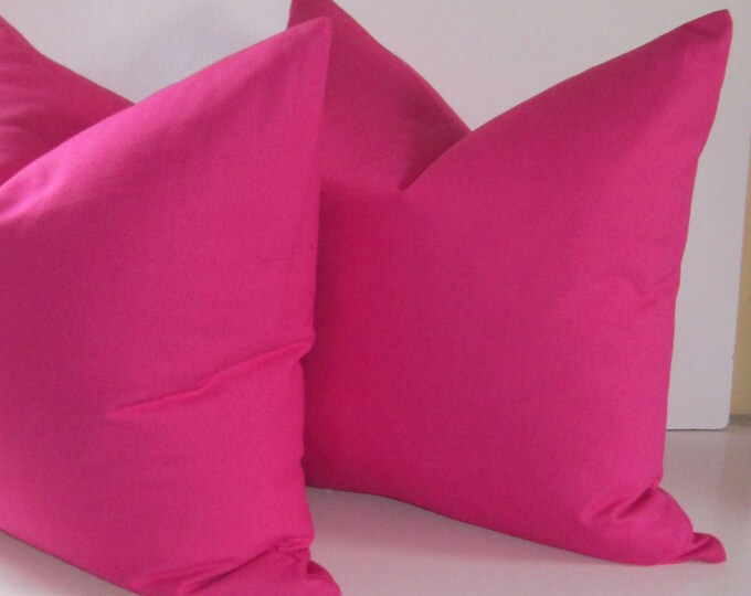 Fuchsia Pillows 20 Inch Solid Cotton Bright Pink Pink Etsy