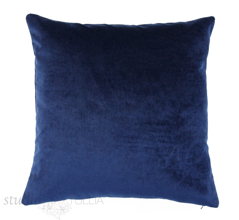 made to order Decorative Pillow Cover Indigo Navy Blue Pick Your Size Midnight Blue Velvet Pillow Cover
