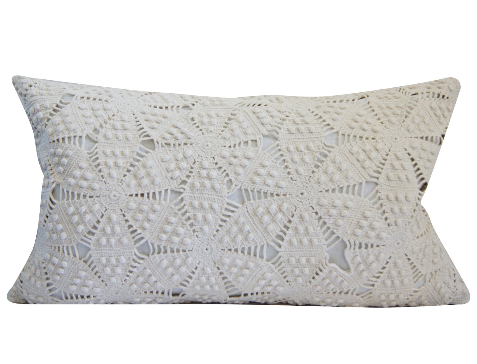 Vintage Crochet Pillow Cover Heirloom Boho Handmade Etsy