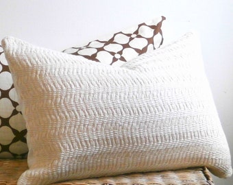 Kelly Wearstler Pillow Cover, Thick Woven Cotton with  plain cotton Back, 13X19 inches, ready to ship