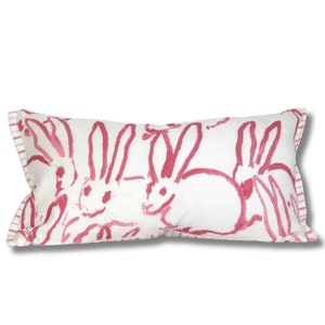 Bunny Hutch in Pink, Hunt Slonem, Lumbar pillow cover, 11X17, 11x21, 13x19 inches, Lee Jofa, Studio Tullia, quick ship