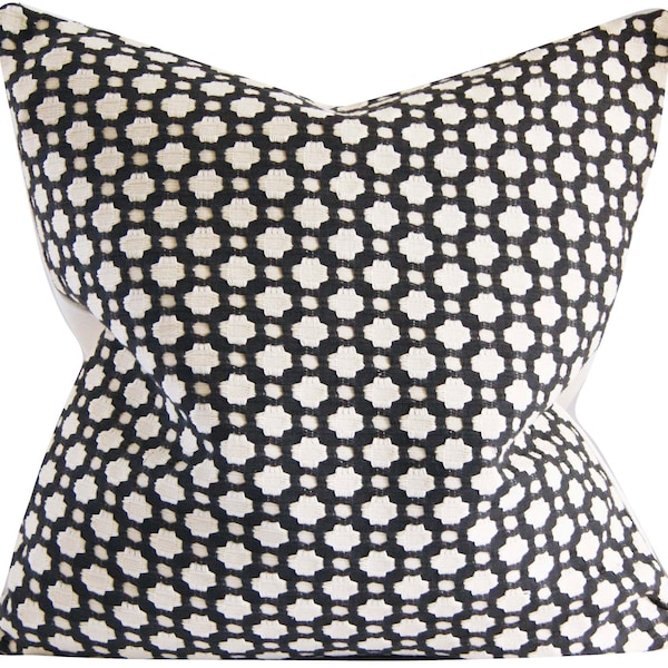 Betwixt Pillow Cover, Charcoal, Ecru, Schumacher, Studio Tullia, decorative pillow cover, ready to ship