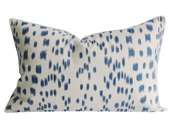 Les Touches Pillow Cover, 11X17 inches, Brunschwig and Fils, Blue and white, animal print, studio tullia, ready to ship