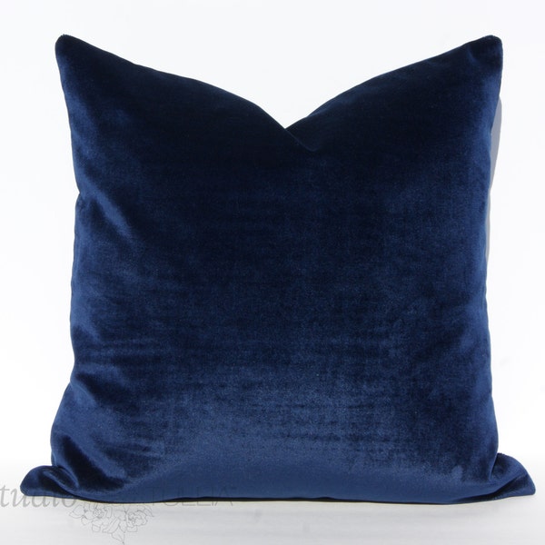 Blue Velvet Pillow Etsy