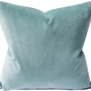 Aqua Velvet Pillow Cover, 20x20 inches, SPECIAL,  pillow cover, light blue velvet, ready to ship