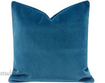 Terciopelo verde azulado, azul cian, tamaños personalizados, terciopelo de algodón, Studio Tullia, hecho a pedido