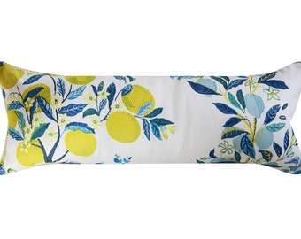 Schumacher Pillow Cover - 11x28 inches - Citrus Garden by Josef Frank - statement lumbar - Pool - Decorative Pillow Cover - ready to ship