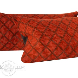 Orange Woven Lumbar Pillow Cover, geometric, 11x17 inches, vintage pillow cover , mid century, made to order