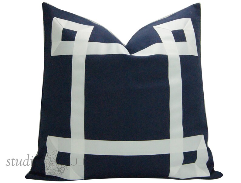 Blue and White Pillow Designer Pillow Cover PICK YOUR SIZE Etsy
