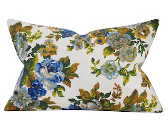 Mid Century Modern Floral Pillow Cover,Lumbar, 13x19 inches, vintage floral, ready to ship