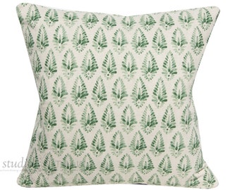 Agave Verde, Lacefield Textiles, Green print pillow cover, 20x20 inch, Decorative Pillow,Jalisa, Indian, ready to ship