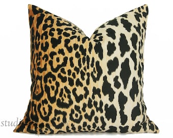 Jamil Natural Pillow Cover  - Leopard Velvet - 17 - 19 - 20 - 22 - 22 - 24 - 26 inch -euro sham - animal print -made to order