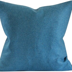 Blue wool Pillow Cover, 20x20  inches, pacific blue, Pacific Northwest, decorative pillow cover, Studio Tullia, ready to ship