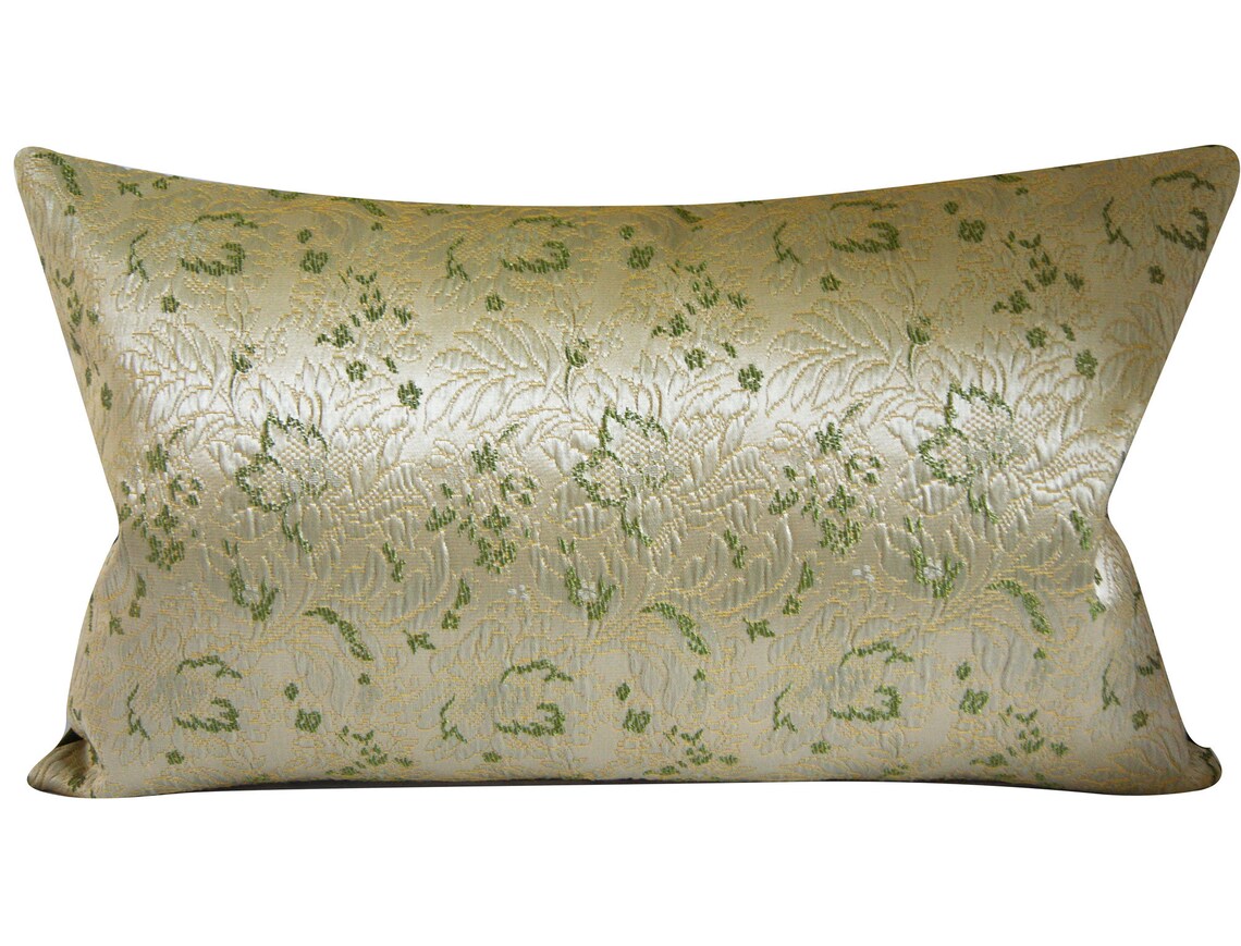 Gold and Green Brocade Pillow Cover decorative pillow cover Etsy