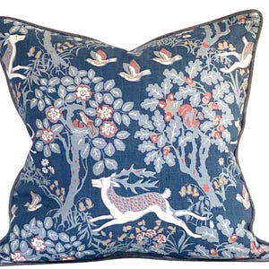 MIlle Fleur, Lee Jofa Pillow Cover, 22x22 inches, with contrast welt, ready to ship