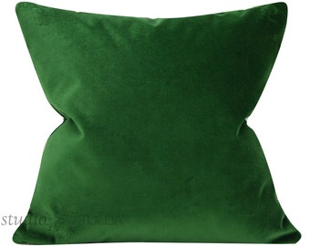 Emerald Green Velvet Pillow Cover, Pick Your Size, Decorative Pillow Cover, green velvet, designer velvet, emerald, made to order