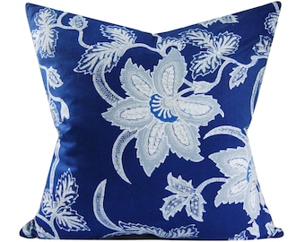 Batik pillow cover, hand dyed, botanical, Indonesian, indigo, 26X26 inch, euro sham, decorative pillow cover, ready to ship