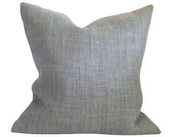 Funda de almohada de lino gris, lino de diseño de alta calidad, cojín decorativo de 20x20 cm.
