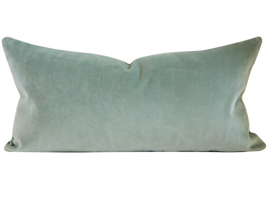 Pacific Blue, Aqua Velvet Pillow Cover, 13x24 Inches, Lumbar Pillow