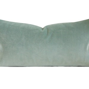 Pacific Blue, Aqua Velvet Pillow Cover, 13x24 inches, lumbar pillow cover, cotton velvet, ready to ship